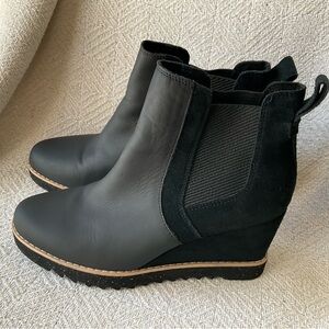 Toms Black Wedge Boots